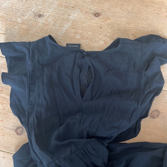 Long Black embroidered front dress. NWT WHO WHAT WHERE - Picture 4 of 5